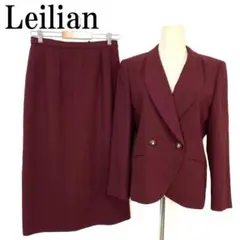 Leilian レリアン スカートセットアップ ワインレッド 11 B3321