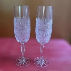 ボヘミアングラス　シャンパングラス2個セット