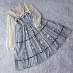 ジャンスカ ひざ丈ワンピース