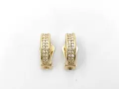 Dior ディオール イヤリング ゴールド ラインストーン 刻印あり