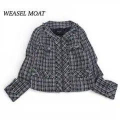 WEASEL-MOAT ツイードジャケット【M】黒 ノーカラー セレモニー 美品