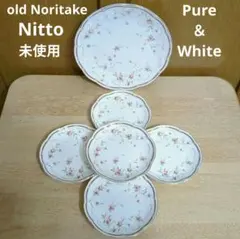 Noritake　Nitto　Pure＆White　大皿と銘々皿6枚セット　花柄のサムネイル