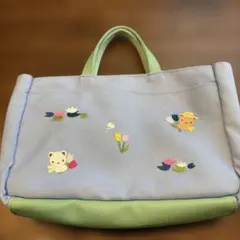 新品 ファミリア トートバッグ グリーン 緑 レア いちご アヒル ファミ