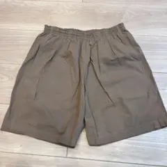 エディフィス　ブラウン プリーツデザイン ショートパンツ