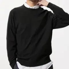 UNIQLO ウォッシャブルクルーネックセーター 黒 M