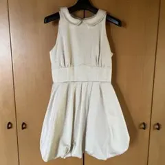 リリーブラウン サークルドット柄 バルーンスカートノースリーブワンピース