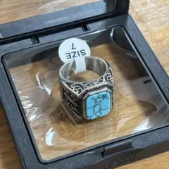 ターコイズ シルバーリング サイズ7