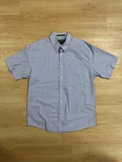 90〜00s エディーバウアー 半袖Tシャツ BDシャツ ストライプシャツ