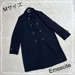 【エムズエキサイト】 アウター　コート　(M) ネイビー　薄手　ダブルボタン