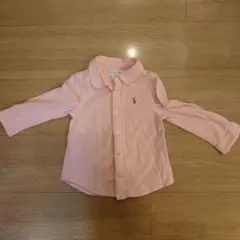 ラルフローレン　薄ピンク長袖シャツ　12M