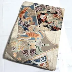 A5 アンティーク 書籍模様 金糸 全通 正絹 フォーマルな名古屋帯