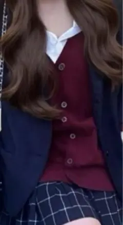 スクールカーディガン ワインレッド