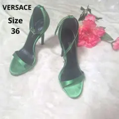 【人気☆VERSACE】鮮やか緑　ハイヒールパンプス　サイズ36のサムネイル