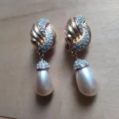 スワロフスキー パールクリスタルドロップピアス