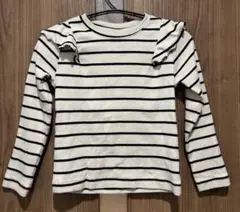ZARA ザラ ストライプ フリル リブ長袖カットソー 6-7歳　120cm
