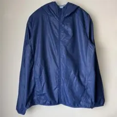 『美品』ナイロンジャケット　フード　袋付き　レディース　Ｍ　青紺