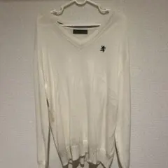 GIORDANO Vネック ニット ホワイト Mサイズのサムネイル
