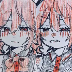 重音テト 手描きイラスト ミニカード 2枚セット