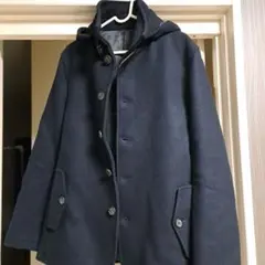 ネイビー フード付き ウールコート　ジャーナルスタンダード
