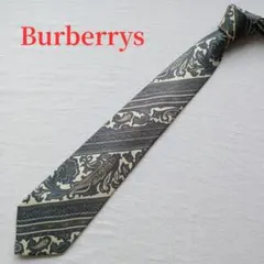 バーバリーズ ネクタイ ペイズリー 緑 シルク ヴィンテージ【n4422