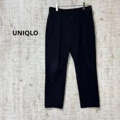 ユニクロ タックテーパードパンツ ネイビー レディース 73cm