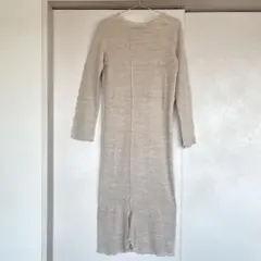 美品　Kastane ベージュ 長袖カットソーワンピース F シアー　透け感