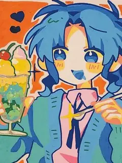 手描きイラスト オリジナル ミニ色紙 - メルカリ