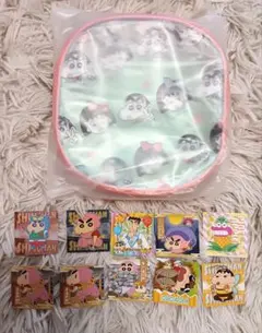 しんちゃん＆まるちゃんポーチ　クレヨンしんちゃんチョコビシール　10枚セット