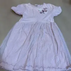 【ナルミヤ／メゾピアノ】かわいい♡半袖ワンピース リボン付き♡130