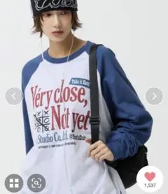 新品【OddStudio】ラグラングラフィックロンTEE　ブルー