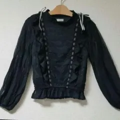 【値引受付中】axes fammeアクシーズファム　リボン　レース　M　黒長袖のサムネイル