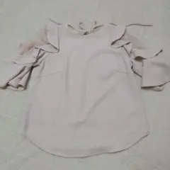 Snidel フリル付きシフォンブラウス ピンク