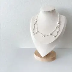 ち*る様 エレガントなパールの二重ネックレス