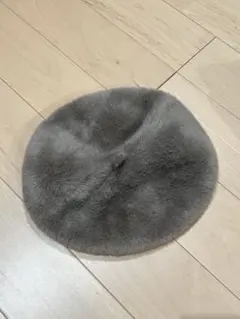 最終値下げ　グレー ファー ベレー帽