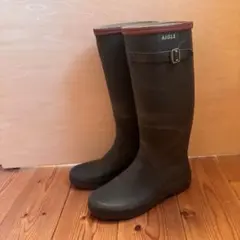 AIGLE エーグル　レインブーツ 36 オリーブグリーン　旧ロゴ　長靴