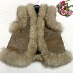 Ralph Lauren リアルファー付 ダウンベスト ベージュ - メルカリ