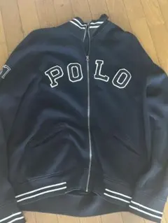 POLO ジップアップ スウェットジャケット ブラックのサムネイル