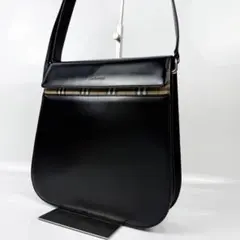 【美品】Burberrys ショルダーバッグ 斜めがけ ノバチェック レザー 黒のサムネイル
