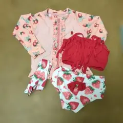 いちご柄水着セット 100cm