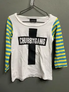 CHUBBYGANG 長袖Tシャツ ホワイト/ブルー/イエロー