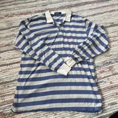 Polo Ralph Lauren 長袖ポロシャツ 青白ストライプ