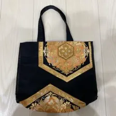 和風デザイン トートバッグ 黒と金