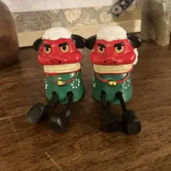 足ブラししまい　2点セット　置物　お正月