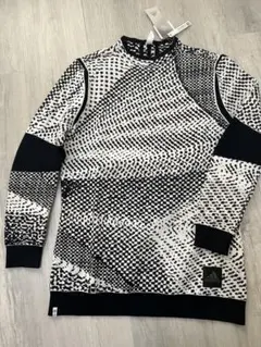 新品16,500円 Mアディダスゴルフジャカード長袖クルーネックロング丈セーター