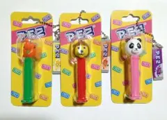 タイトー PEZ ミニフィギュアキーチェーン パンダ ゾウ ライオン セットのサムネイル