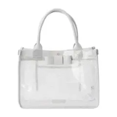 Maison de FLEUR メゾンドフルール レースクリアトートバックグレーのサムネイル