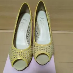 DIANAイエローメッシュオープントゥハイヒールのサムネイル