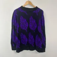 00's vintage ニットセーター 黒 紫 アーカイブグランジ y2k