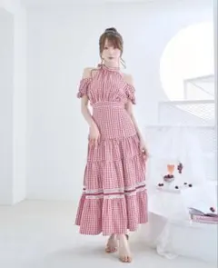 M me eme エムエメ エムミーエメ チェックロングマーメイドワンピース