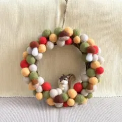 yano-kun 様 専用 羊毛フェルト 作品 リスちゃんのリース